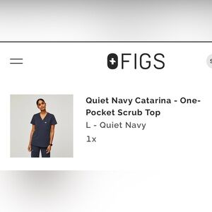 Figs Catarina quiet navy one pocket scrub top